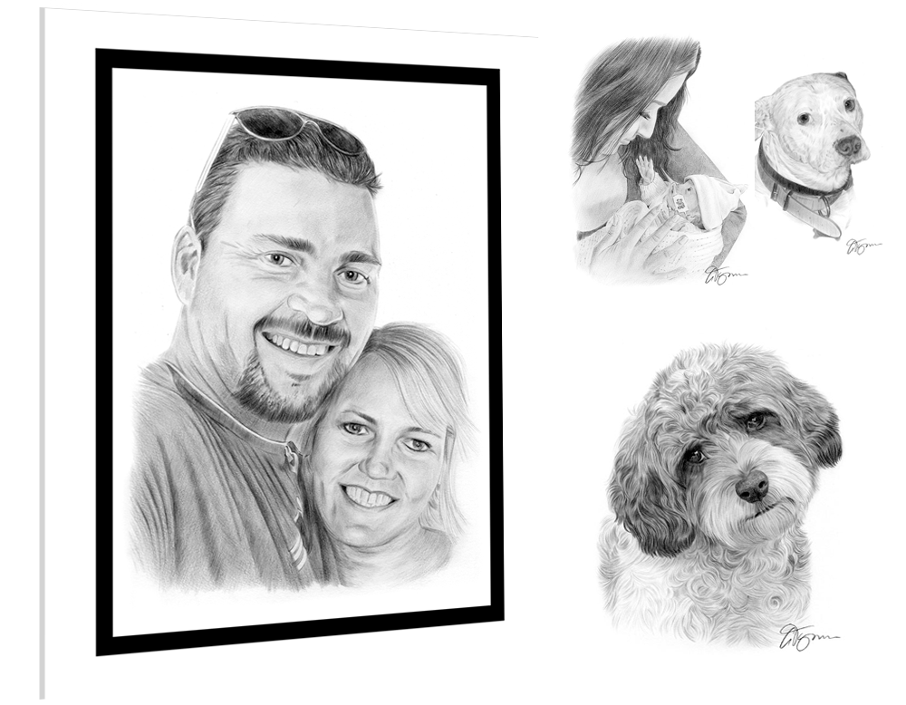 Portrait commission pencil drawing